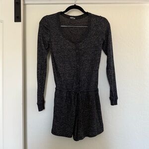 Aerie Romper Long Sleeve Shorts Drawstring Stretch Soft Loungewear Comfy Pj XS
